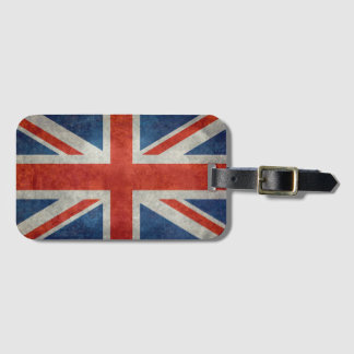 UK Union Jack Flag in retro style vintage textures Luggage Tag