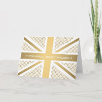 UK Union Jack Flag with Gold Equestrian Pattern