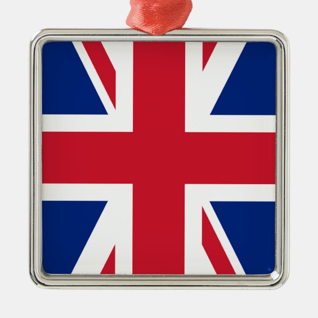 UK United Kingdom Britain Royal Union Jack Flag Metal Ornament (Front)