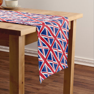 UK United Kingdom Britain Royal Union Jack Flag Short Table Runner