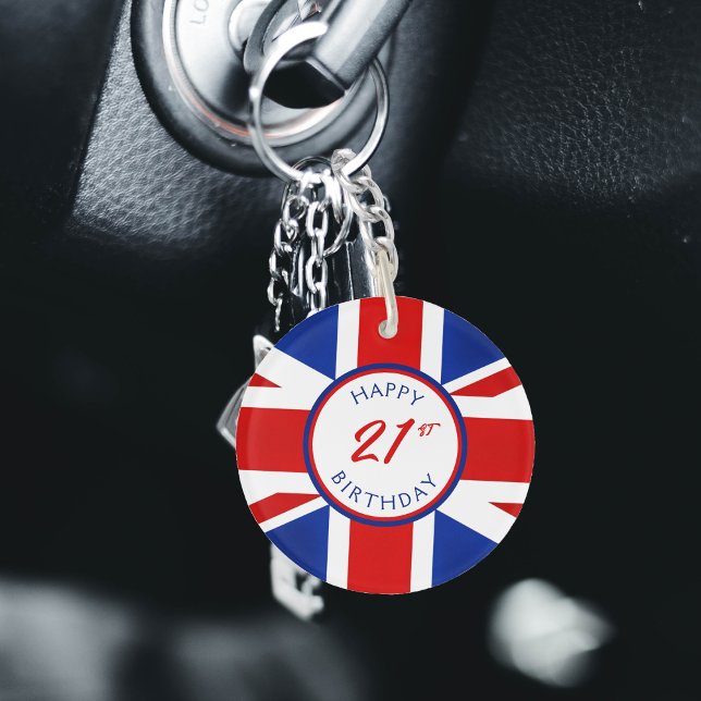 UK United Kingdom British Happy Birthday Key Ring (UK United Kingdom British Happy Birthday Keychain)