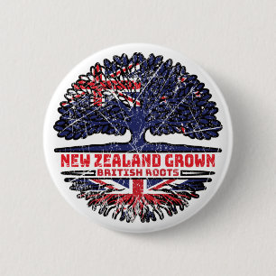 Uk United Kingdom British New Zealander Zealand 6 Cm Round Badge