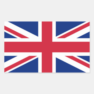 UK United Kingdom Union Jack Flag Rectangular Sticker
