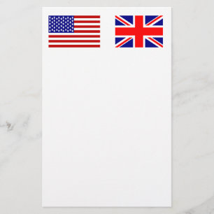 UK & USA Flags Side by Side Stationery