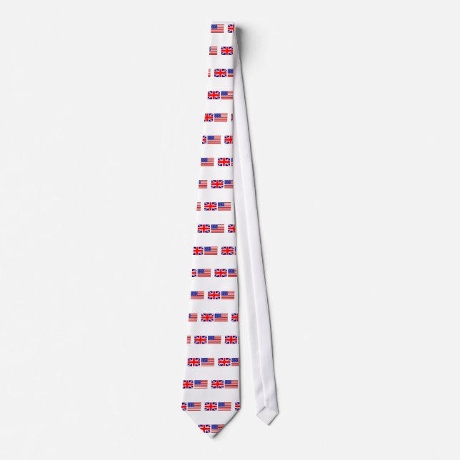 UK & USA Flags Side by Side Tie (Front)