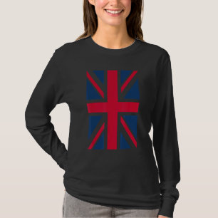 Uk Women Men Cool Vertical British Union Jack Fla T-Shirt