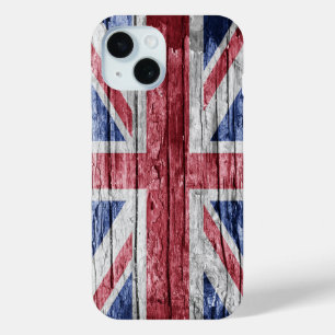 UK wood flag iPhone 15 Case