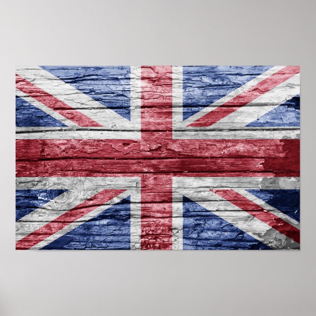 UK wood flag Poster (Front)