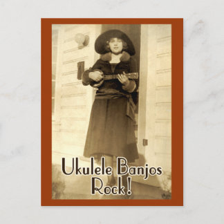 Uke Banjos Rock Postcard