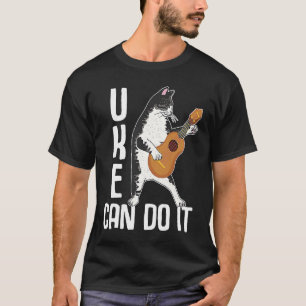 Uke Can Do It Cat Playing Ukelele Player Music Gr T-Shirt