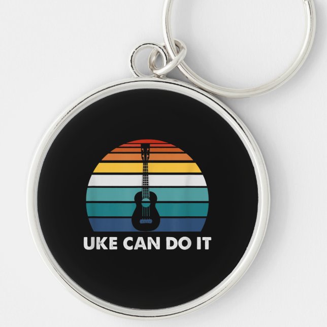 Uke Can Do It Funny Ukulele Player Guitar Gift Key Ring (Front)