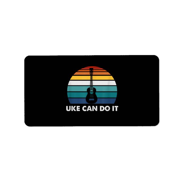 Uke Can Do It Funny Ukulele Player Guitar Gift Label (Front)