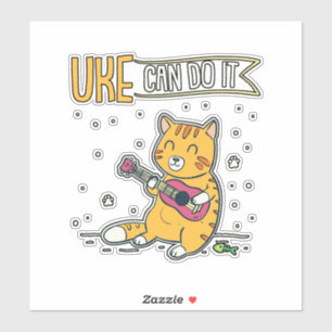 UKE Can Do It Ukulele Ukelele Cat Guitar Music
