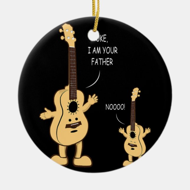 Uke I Am Your Father Ukulele Guitar Music  Ceramic Ornament (Front)