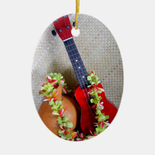 Uke, Lei and Ipu Ceramic Ornament