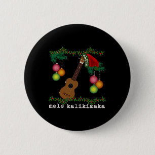 Uke Mele Kalikimaka Ukulele Christmas Songs Aloha 6 Cm Round Badge