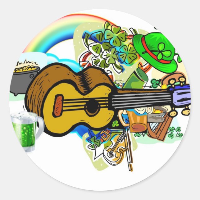 Uke of the Irish Classic Round Sticker (Front)