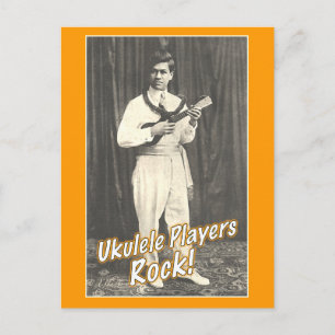 Uke Players Rock Postcard
