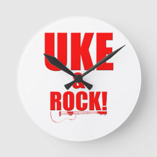Uke & Rock Round Clock