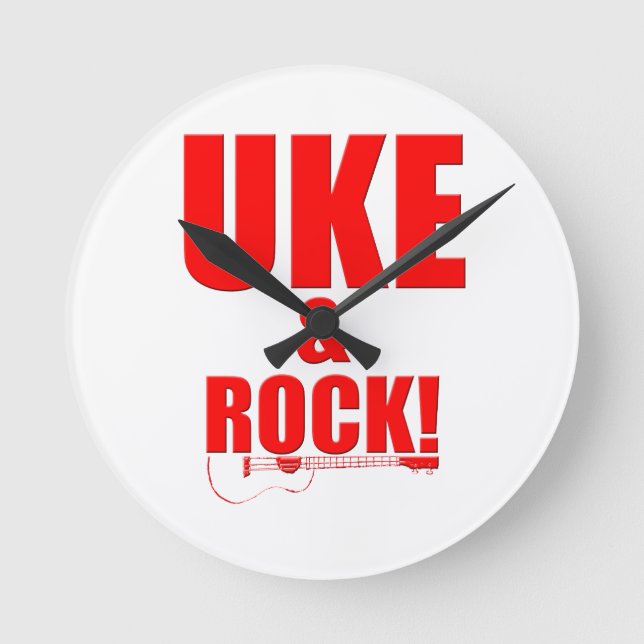Uke & Rock Round Clock (Front)
