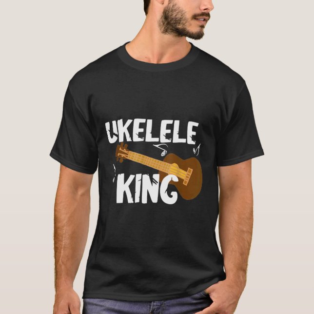 Ukelele King Guitarist Guitar Uke Instrument Hawai T-Shirt (Front)
