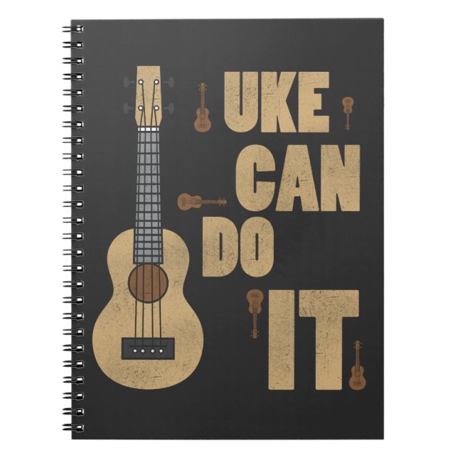 Ukelele Pun Uke Can Do It Funny Player Hawaiian Notebook (Front)