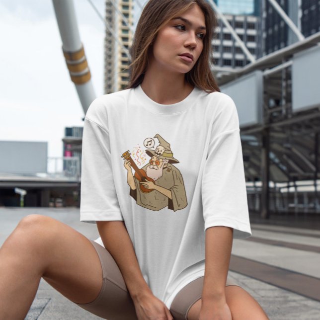 Ukelele Wizard Cartoon T-Shirt (Creator Uploaded)