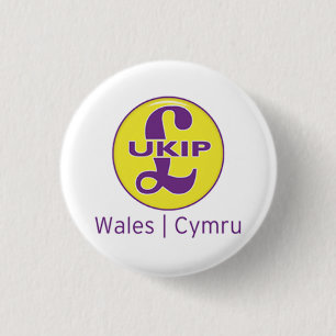 UKIP Wales Cymru Logo 3 Cm Round Badge