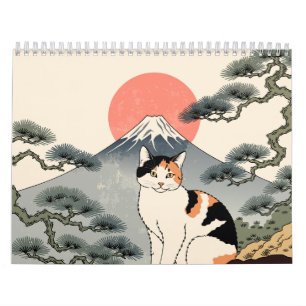 Ukiyo-e Cats Twelve Months of Japan Woodblock Art Calendar