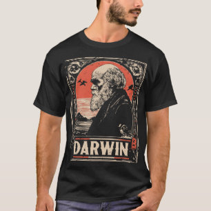 Ukiyo-e Darwin Evolution Theory Portrait T-Shirt