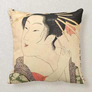 Ukiyo-e Japanese girl Cushion