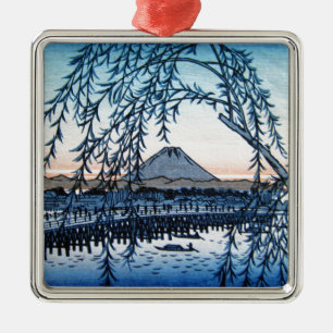 Ukiyo-e Mt. Fuji Japan Metal Ornament