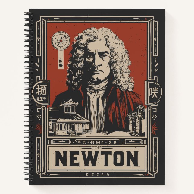 Ukiyo-e Newton | Scientific Genius Portrait Notebook (Front)