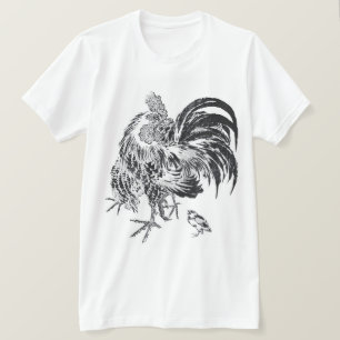 Ukiyo-e Niwatori Japanese Rooster by Toyohiro T-Shirt