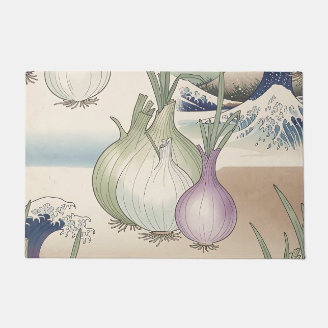 Ukiyo-e Onion Wave Pattern Doormat (Front)