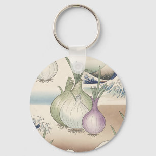 Ukiyo-e Onion Wave Pattern Key Ring