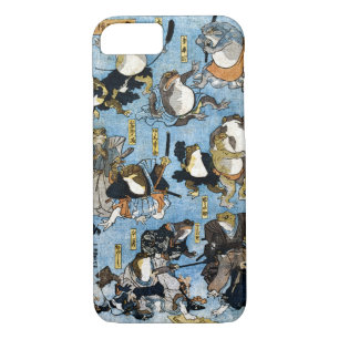 Ukiyo-e print depicting frogs as kabuki actors iPhone 8/7 case