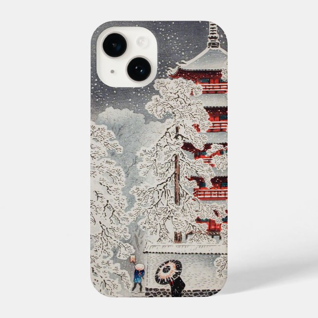 Ukiyo-e ukiyoe Shotei Takahashi "Asakusa no Yuki"  iPhone Case (Back)