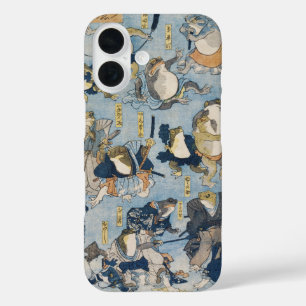 Ukiyo-e Warrior Frogs Antique Japanese Artwork iPhone 16 Case