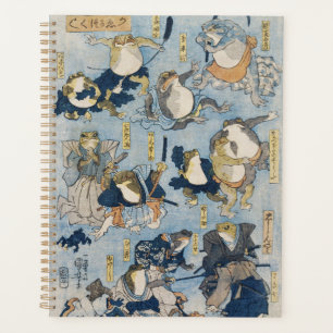 Ukiyo-e Warrior Frogs Antique Japanese Artwork Planner