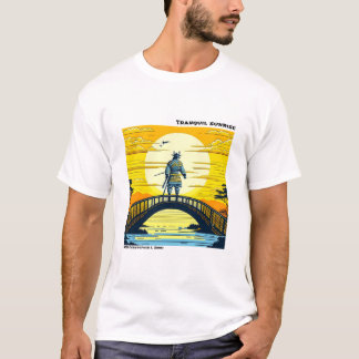 Ukiyo-e yellow and black woodblock nature T-Shirt