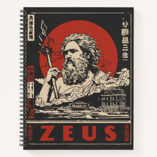 Ukiyo-e Zeus Thunder Greek Mythology Art Notebook
