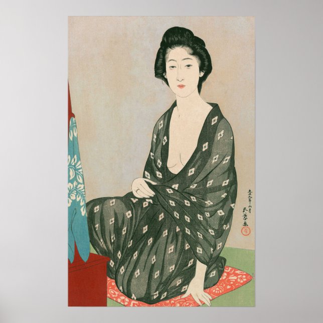 Ukiyoe [Goyo] Woman in summer clothes (S) Poster (Front)