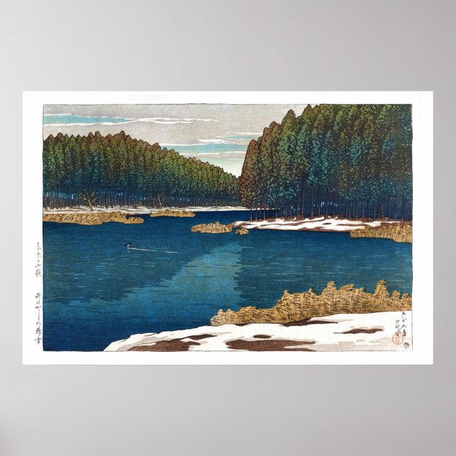 ukiyoe - hasui - C12 - Lingering Snow in Inoka… Poster (Front)