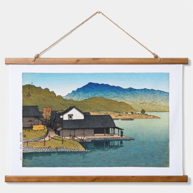 ukiyoe [hasui] C15 Lake Kugushi, Wakasa Hanging Tapestry (Front)