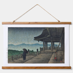 ukiyoe [hasui] C19 Kiyomizu Temple in Rain Hanging Tapestry