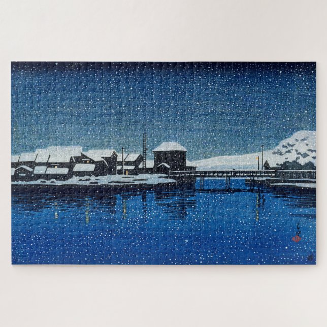 ukiyoe [hasui] C22 Port of Ebisu, Sado Island Jigsaw Puzzle (Horizontal)