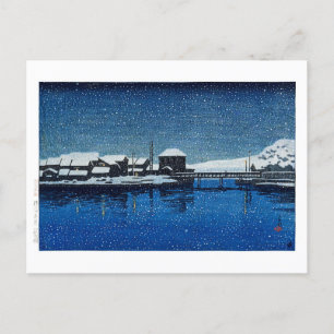ukiyoe [hasui] C22 Port of Ebisu, Sado Island Postcard