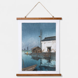 ukiyoe - hasui - m02 - Ushibori in rain - Hanging Tapestry