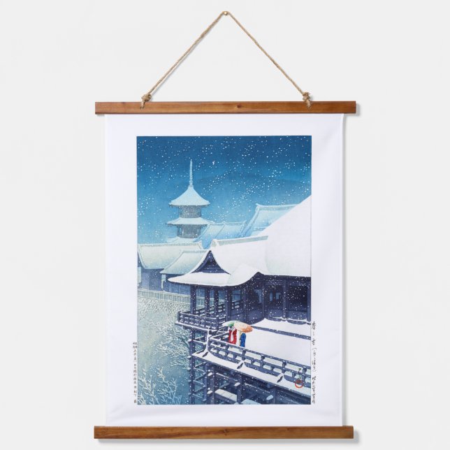 ukiyoe - hasui - m07 - Spring Snow -  Hanging Tapestry (Front)